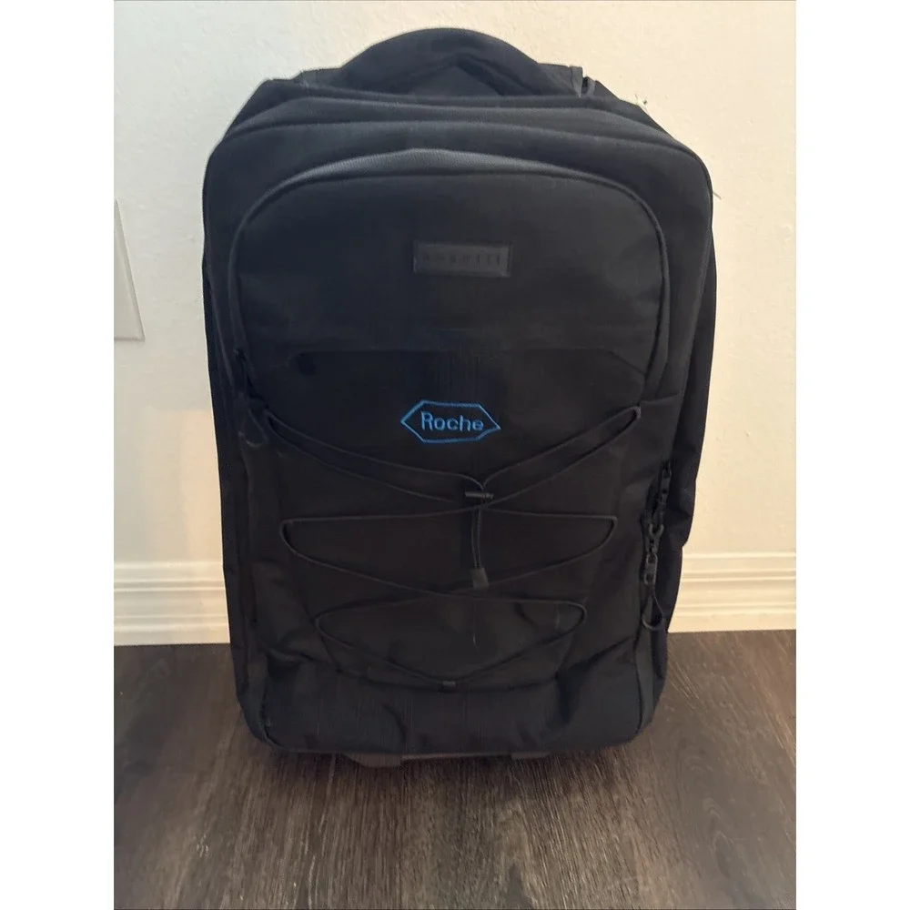 Bugatti Outland Rolling Duffel Travel Bag Black Wheeled Luggage Carry On NEW